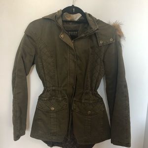 Guess green parka - PERFECT for fall